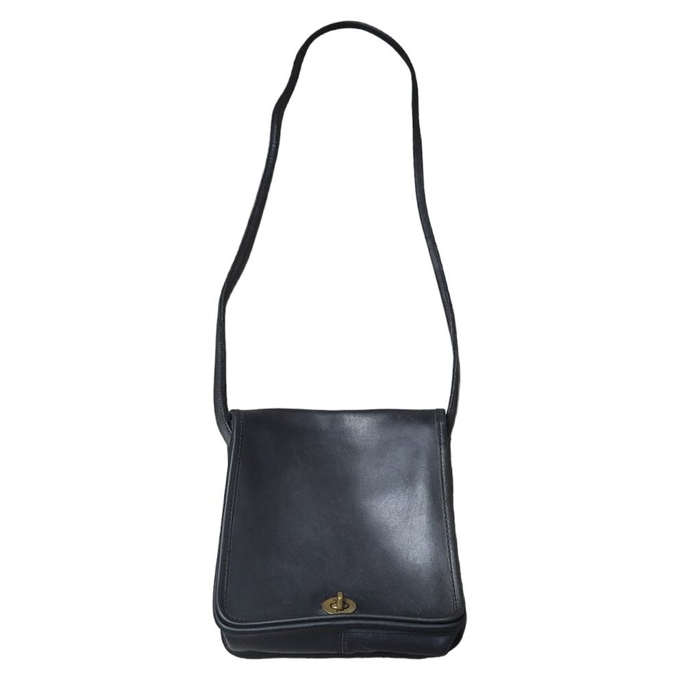 Vintage Coach black leather crossbody bag USA - Picture 2 of 16